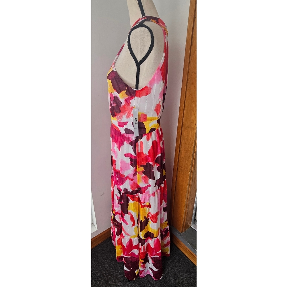 NWT Maggy London Criss-Cross Halter Tiered Maxi Dress, Size 10 - Picture 7 of 17